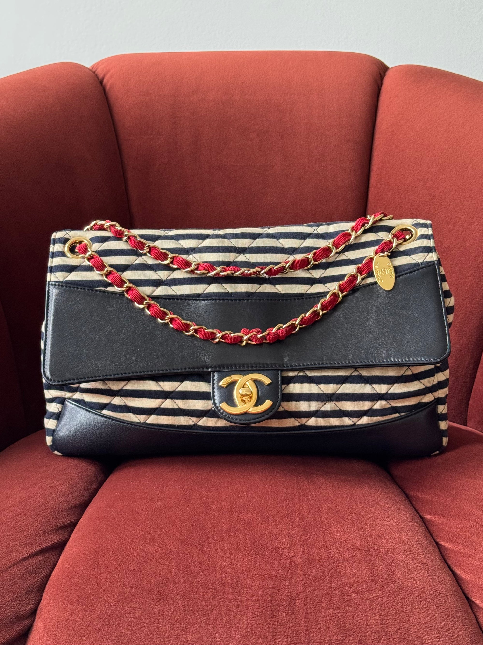 Chanel Coco Striped Jersey Sailor Flap (2014)