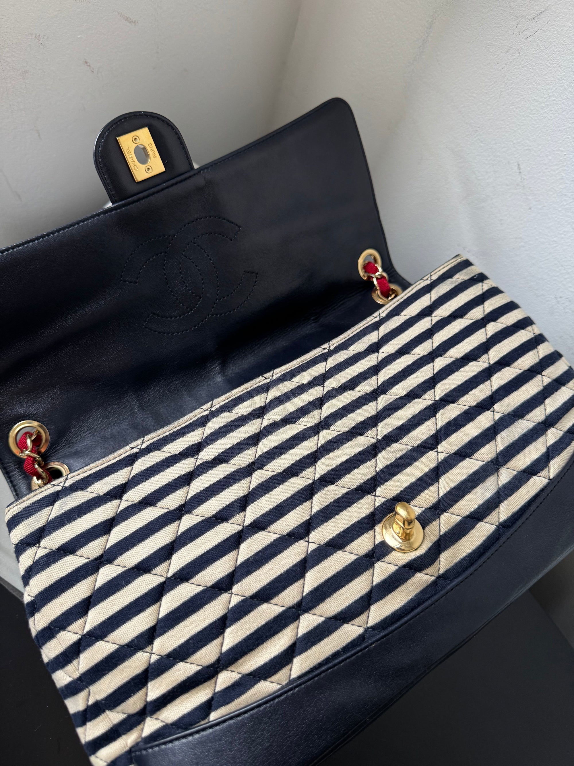 Chanel Coco Striped Jersey Sailor Flap (2014)