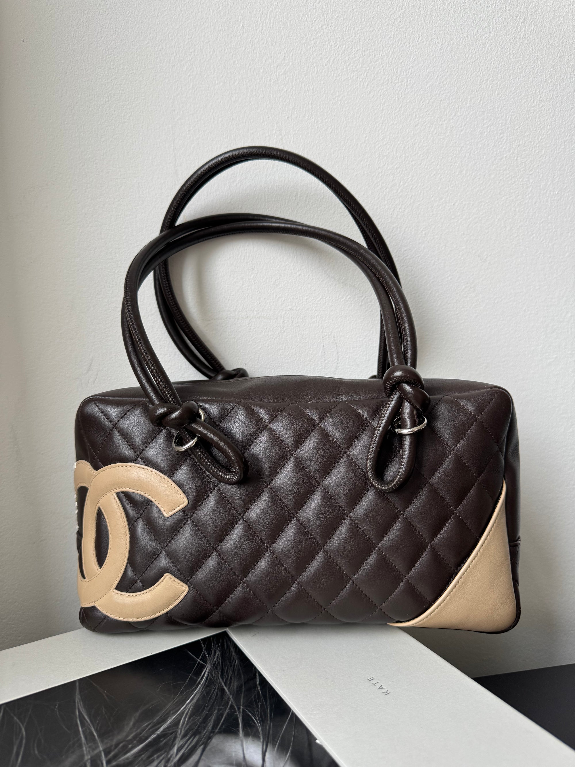 Chanel Cambon Ligne Bowler In Brown Lambskin (2005)