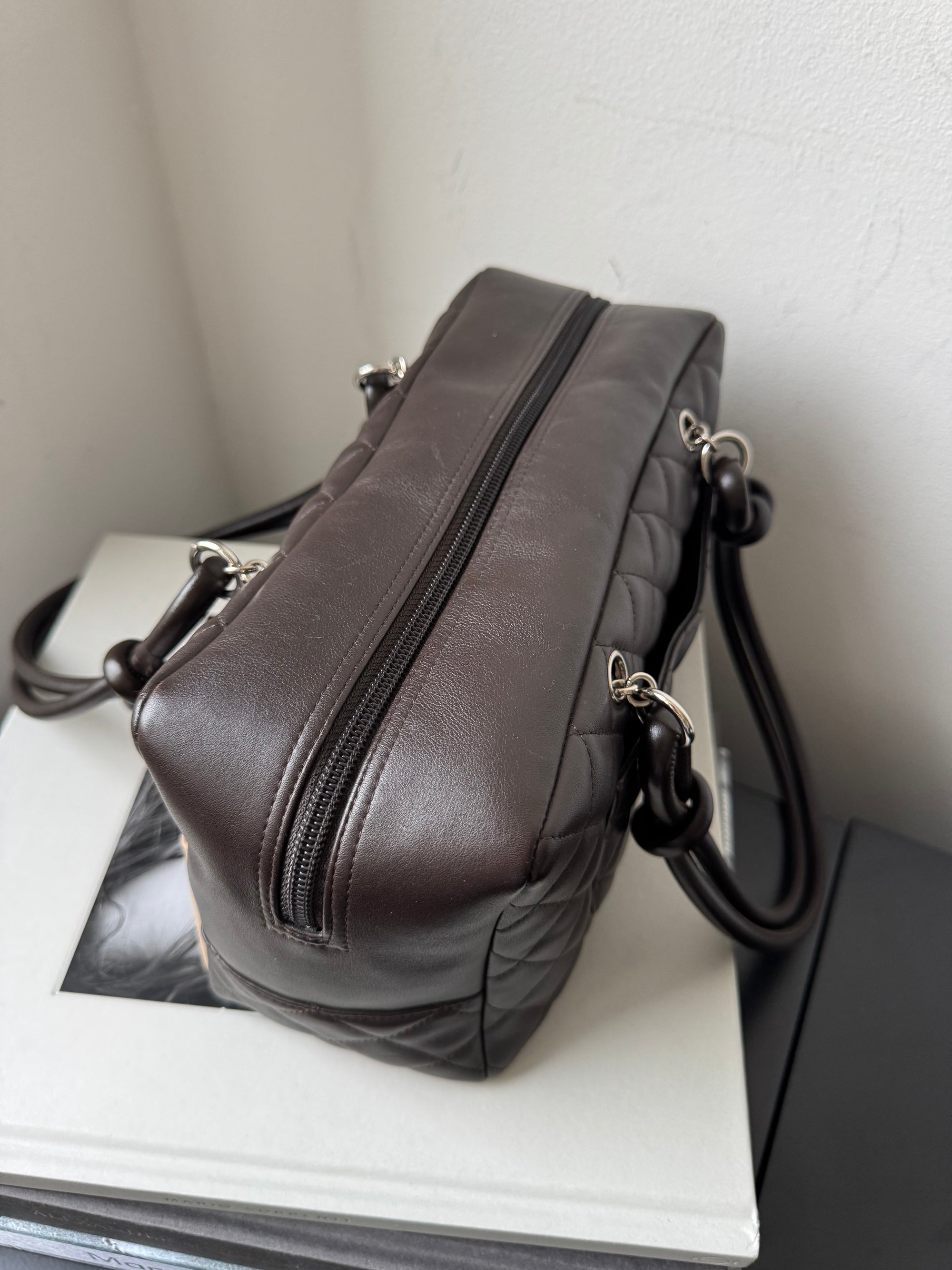 Chanel Cambon Ligne Bowler In Brown Lambskin (2005)