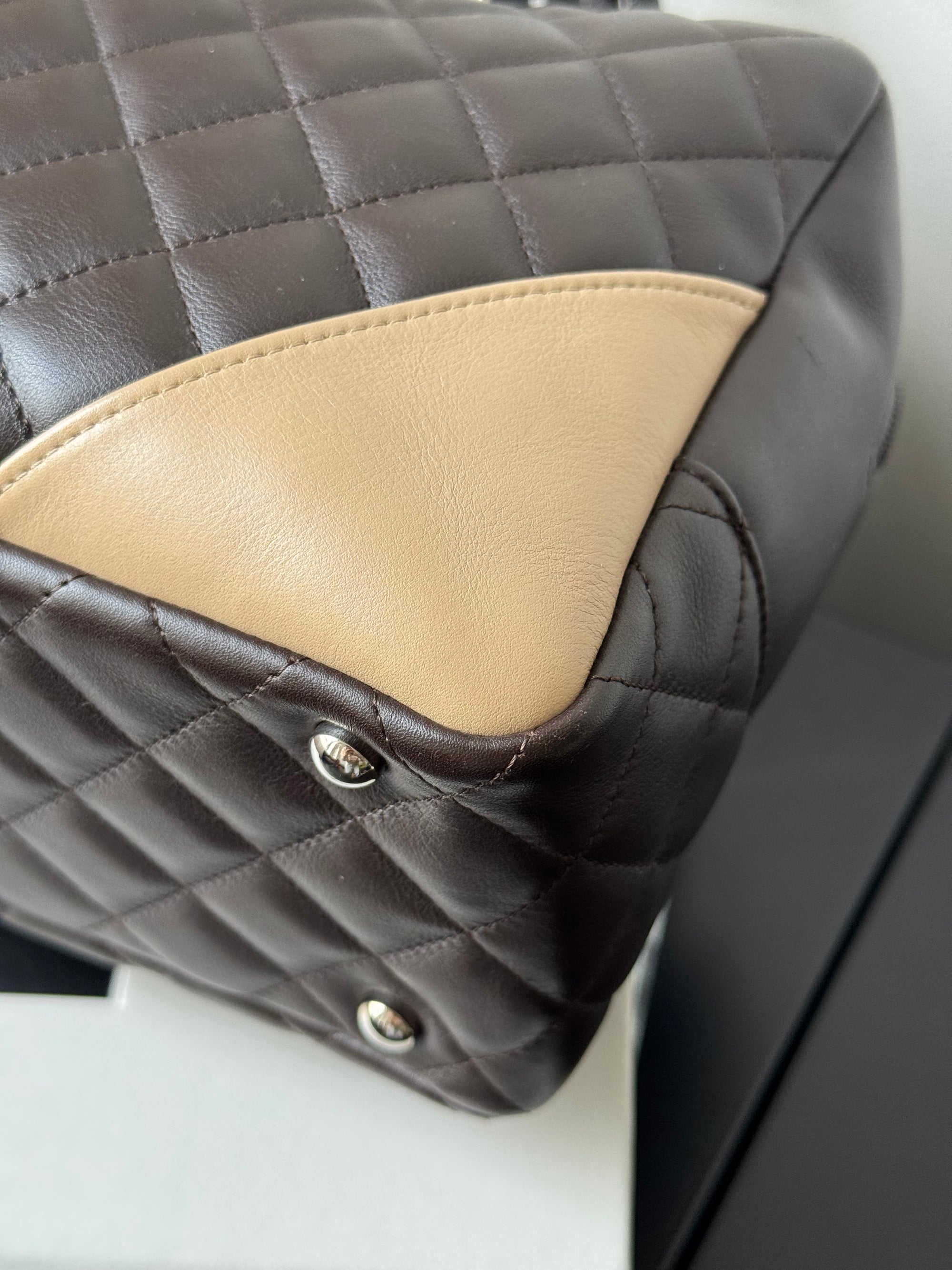Chanel Cambon Ligne Bowler In Brown Lambskin (2005)