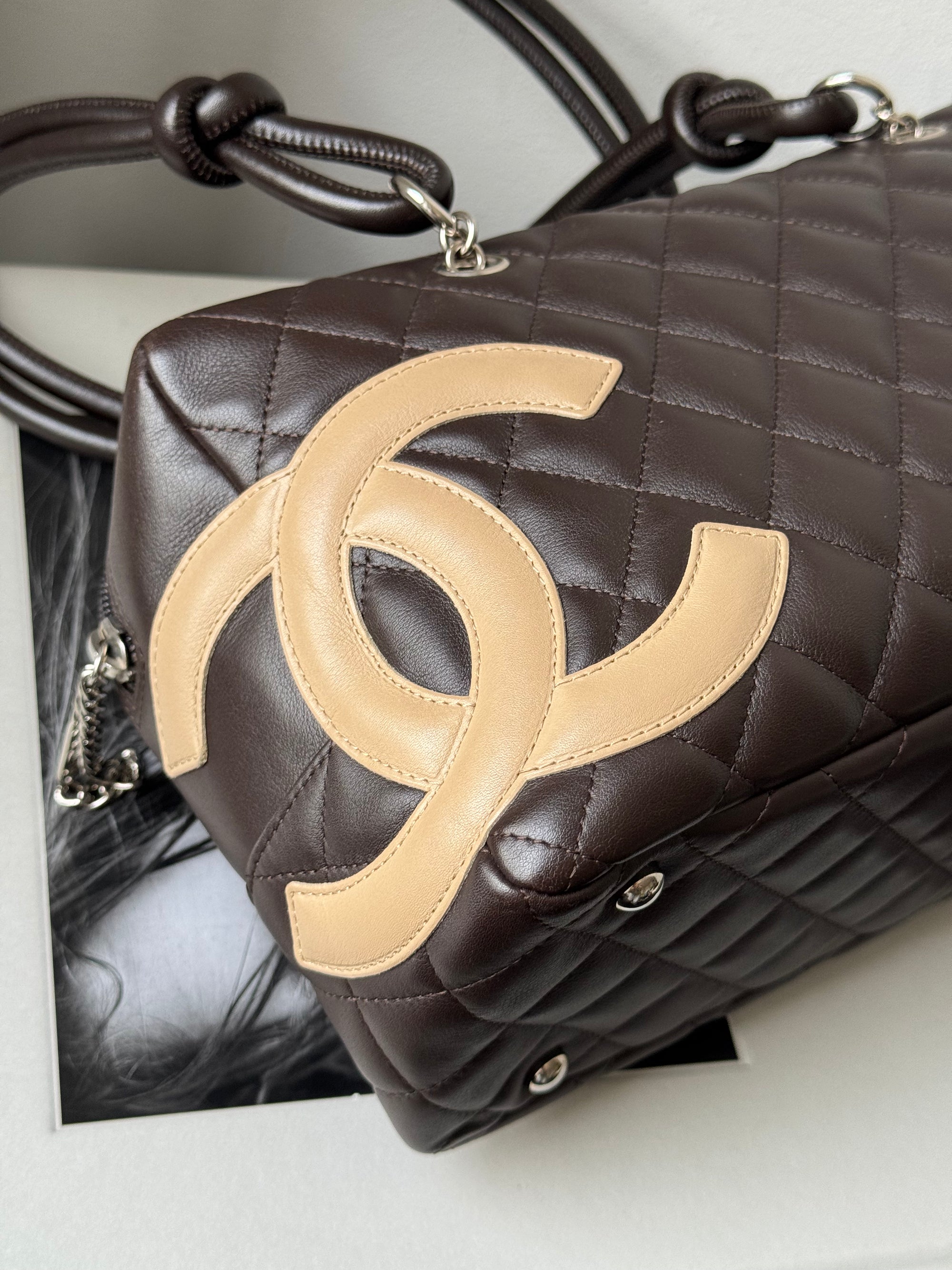 Chanel Cambon Ligne Bowler In Brown Lambskin (2005)