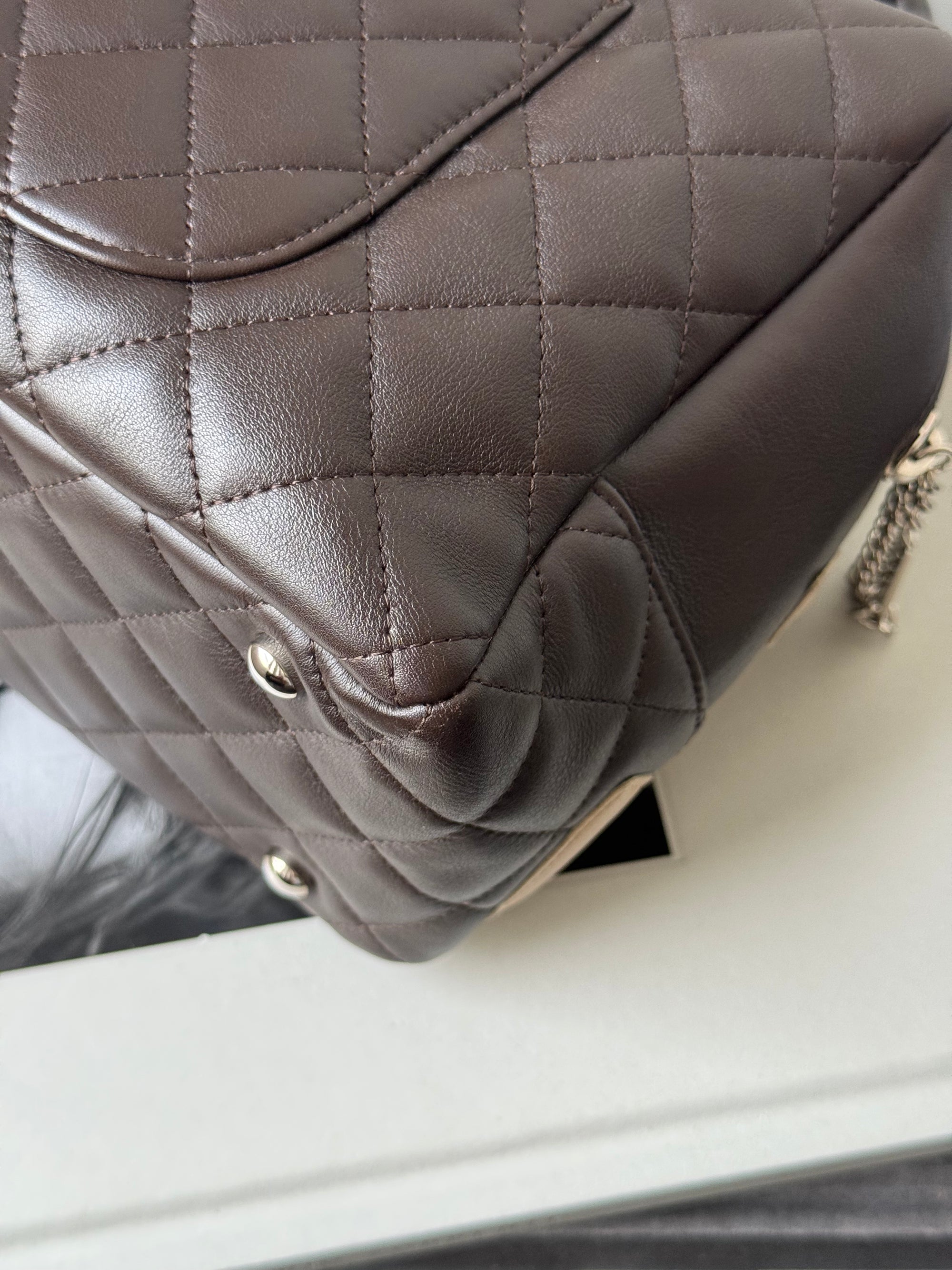 Chanel Cambon Ligne Bowler In Brown Lambskin (2005)