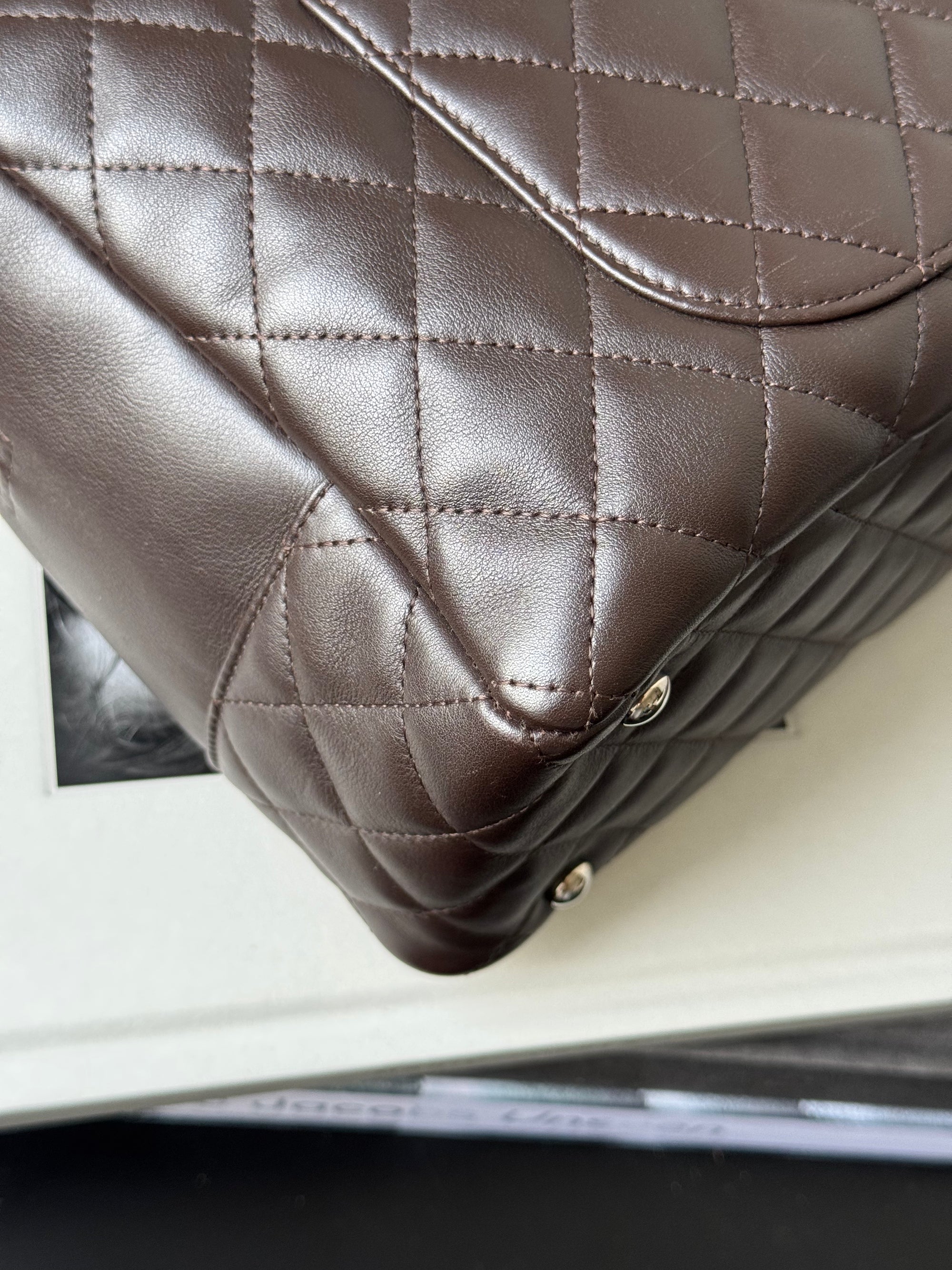 Chanel Cambon Ligne Bowler In Brown Lambskin (2005)