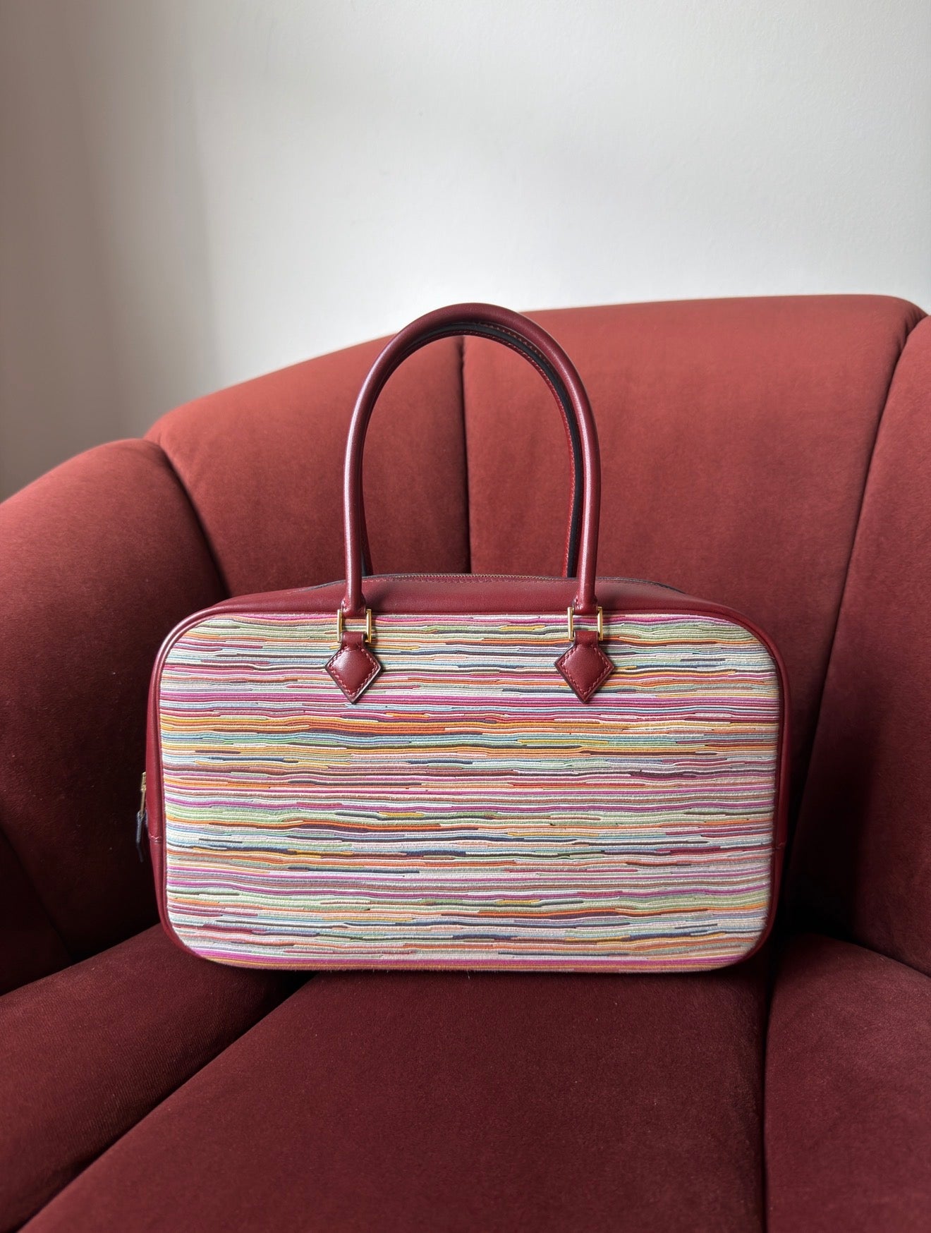 Hermès Vintage Plume 28 In Rouge H Box Calf Vibrato (2002)