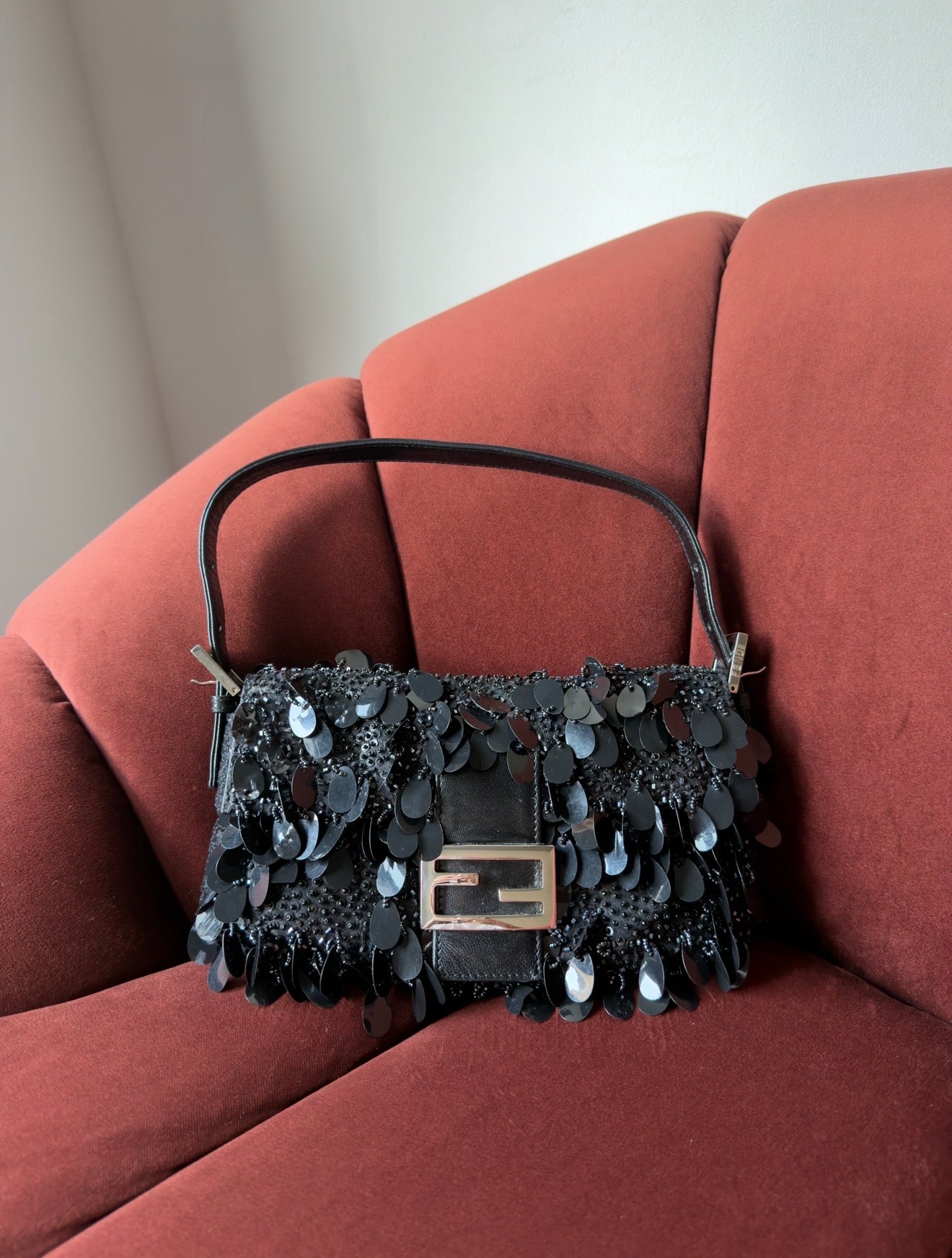 Fendi Vintage Beaded Paillette Baguette
