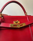 Hermès Kelly 32 in Rouge Vif Box Calf (1994)