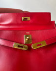 Hermès Kelly 32 in Rouge Vif Box Calf (1994)