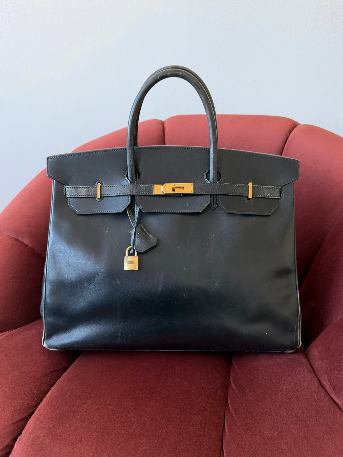 Hermès Birkin 40 In Black Box Calf (1997)