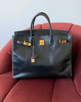 Hermès Birkin 40 In Black Box Calf (1997)