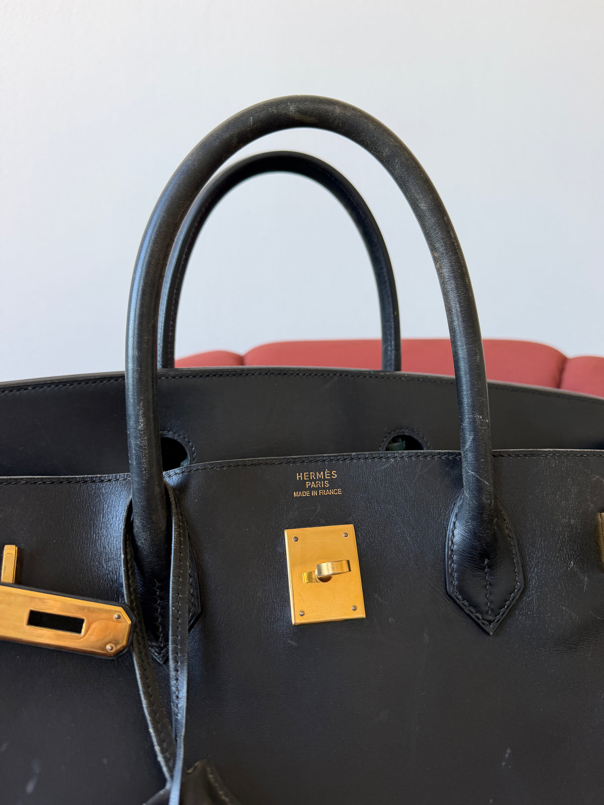 Hermès Birkin 40 In Black Box Calf (1997)