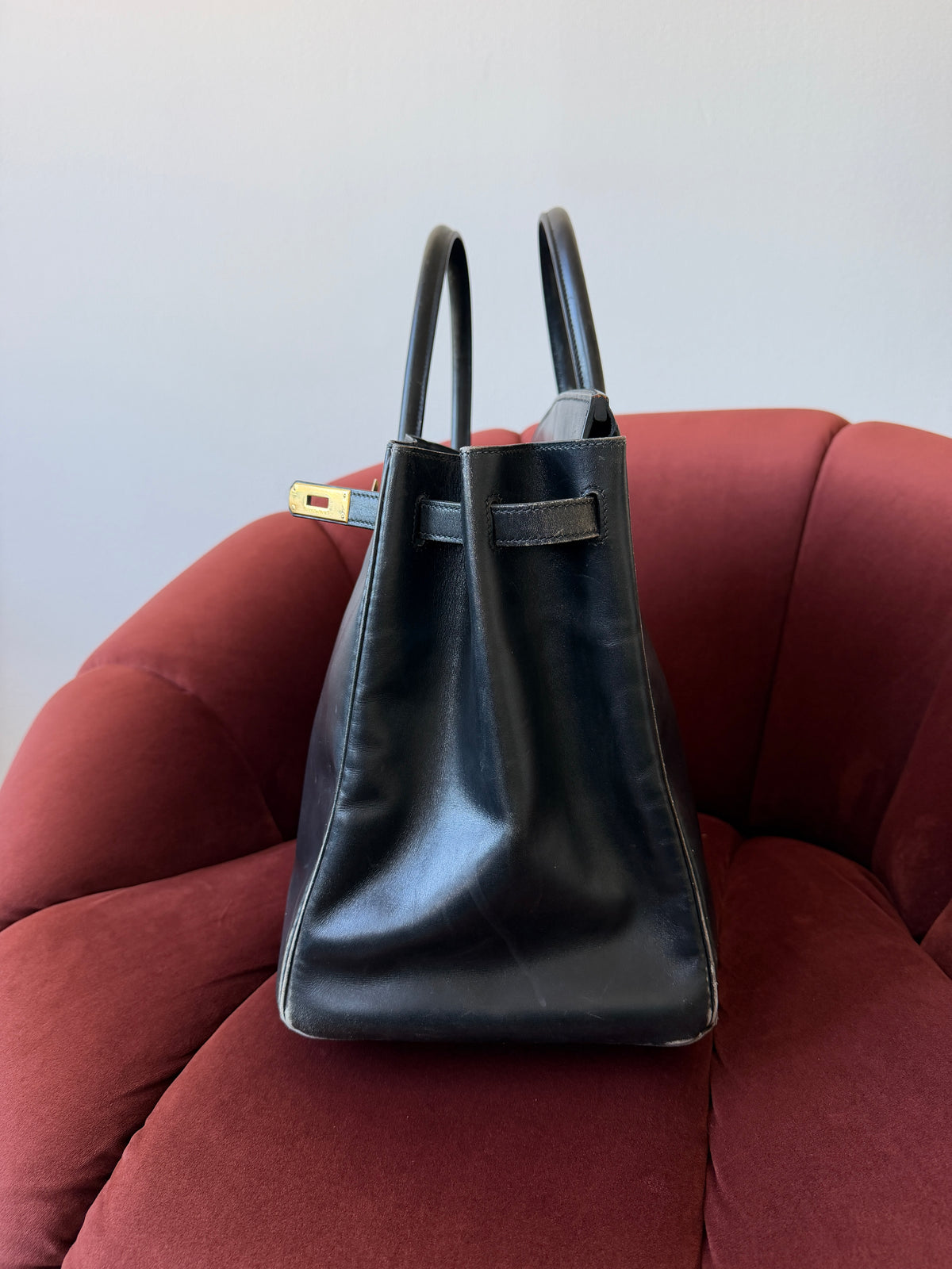 Hermès Birkin 40 In Black Box Calf (1997)