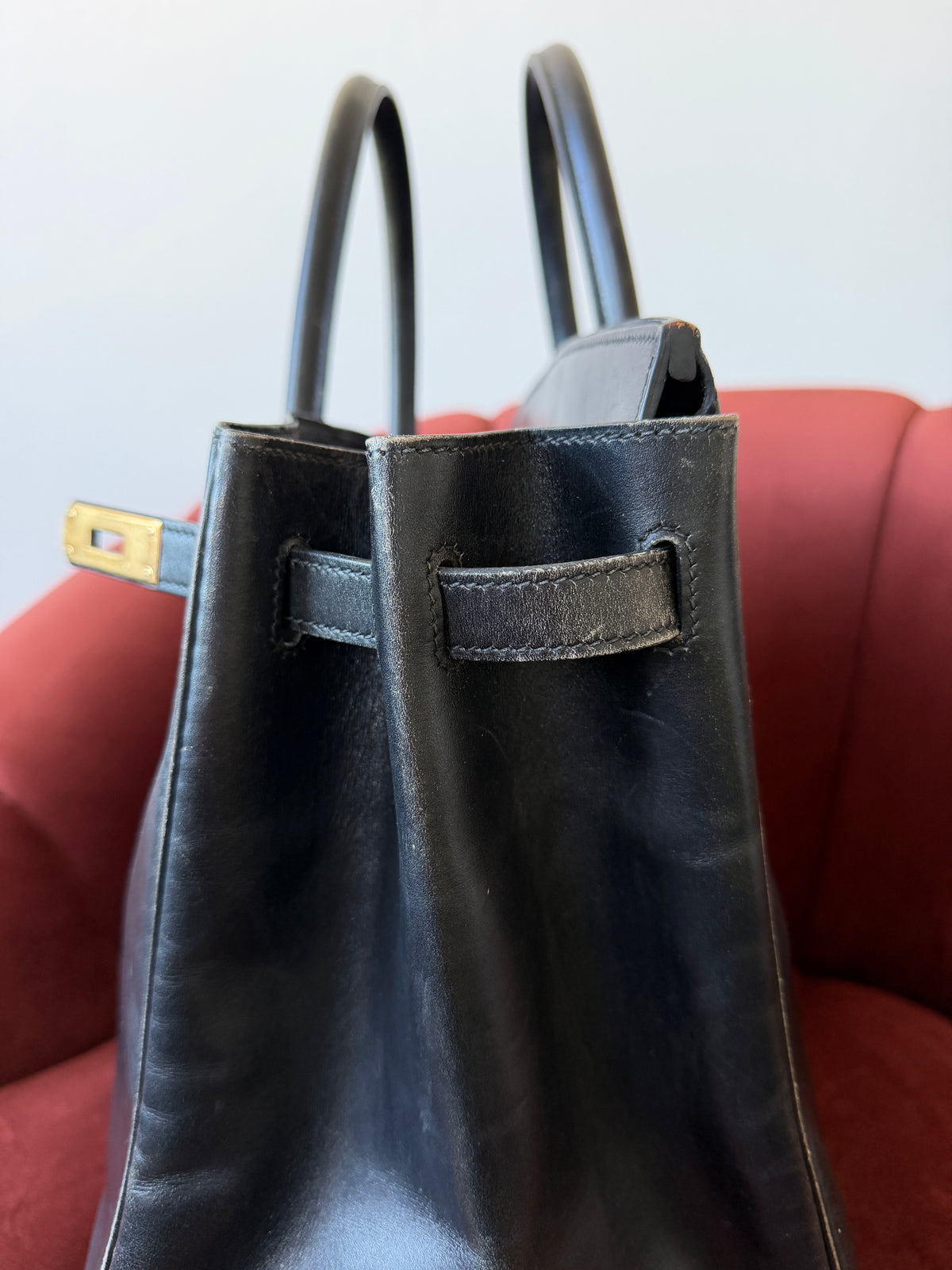 Hermès Birkin 40 In Black Box Calf (1997)