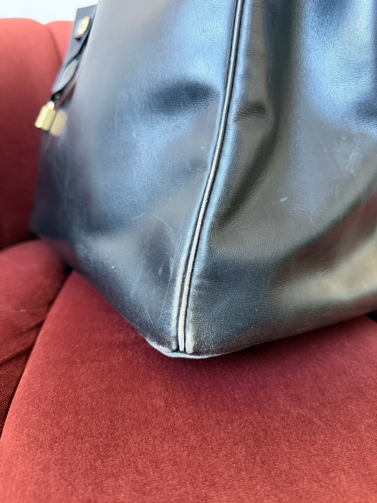 Hermès Birkin 40 In Black Box Calf (1997)