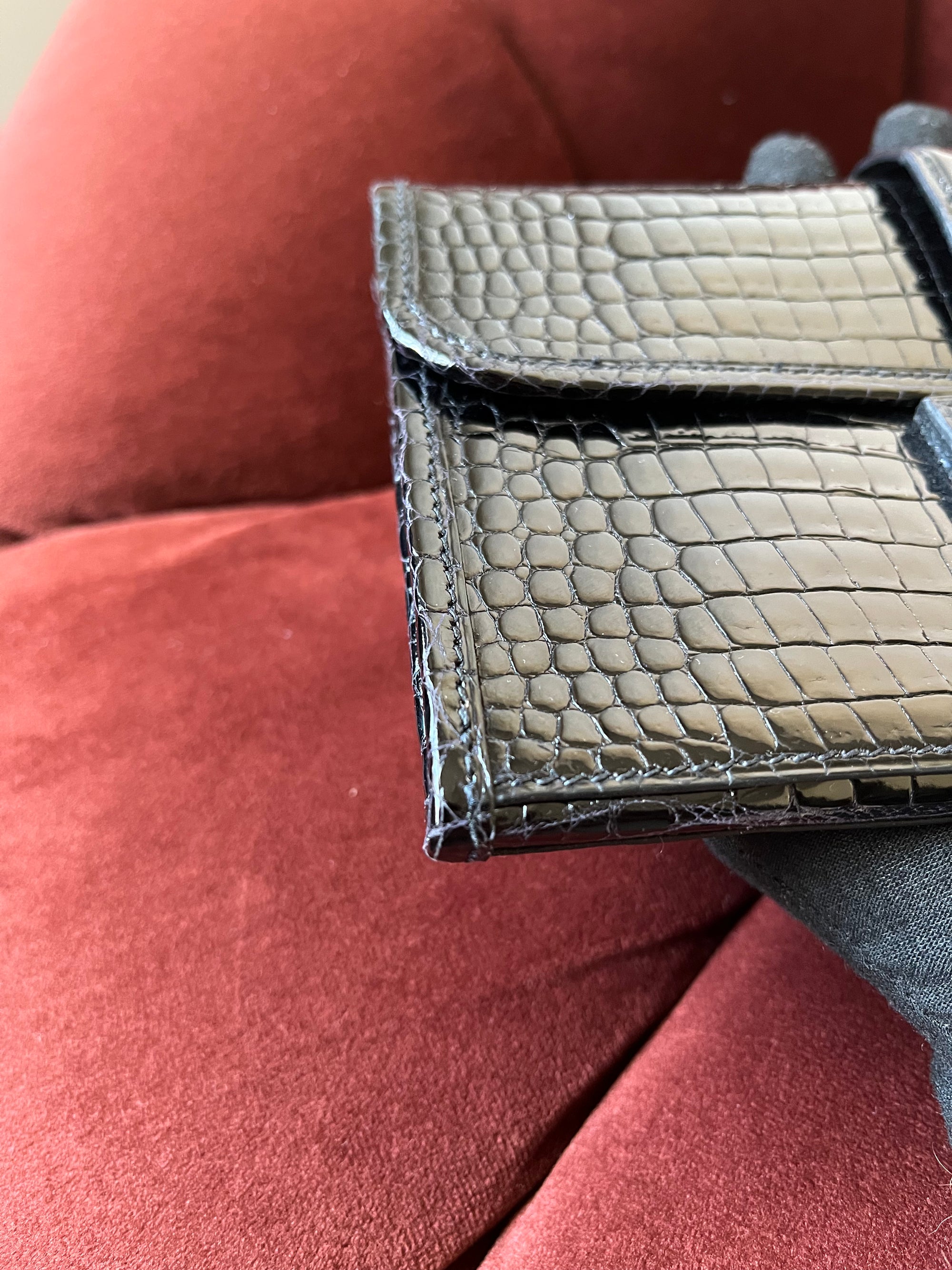 Hermès Mini Jige In Black Porosus Crocodile (2004)