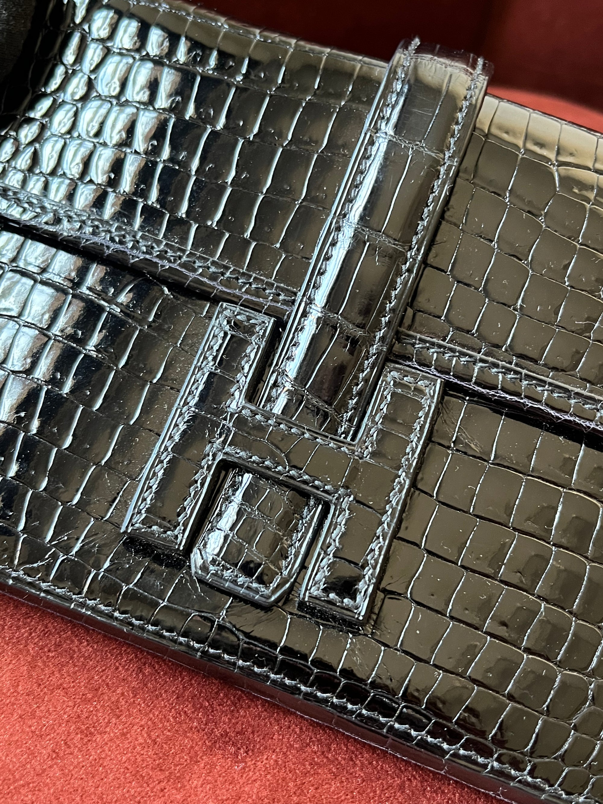 Hermès Mini Jige In Black Porosus Crocodile (2004)