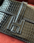 Hermès Mini Jige In Black Porosus Crocodile (2004)
