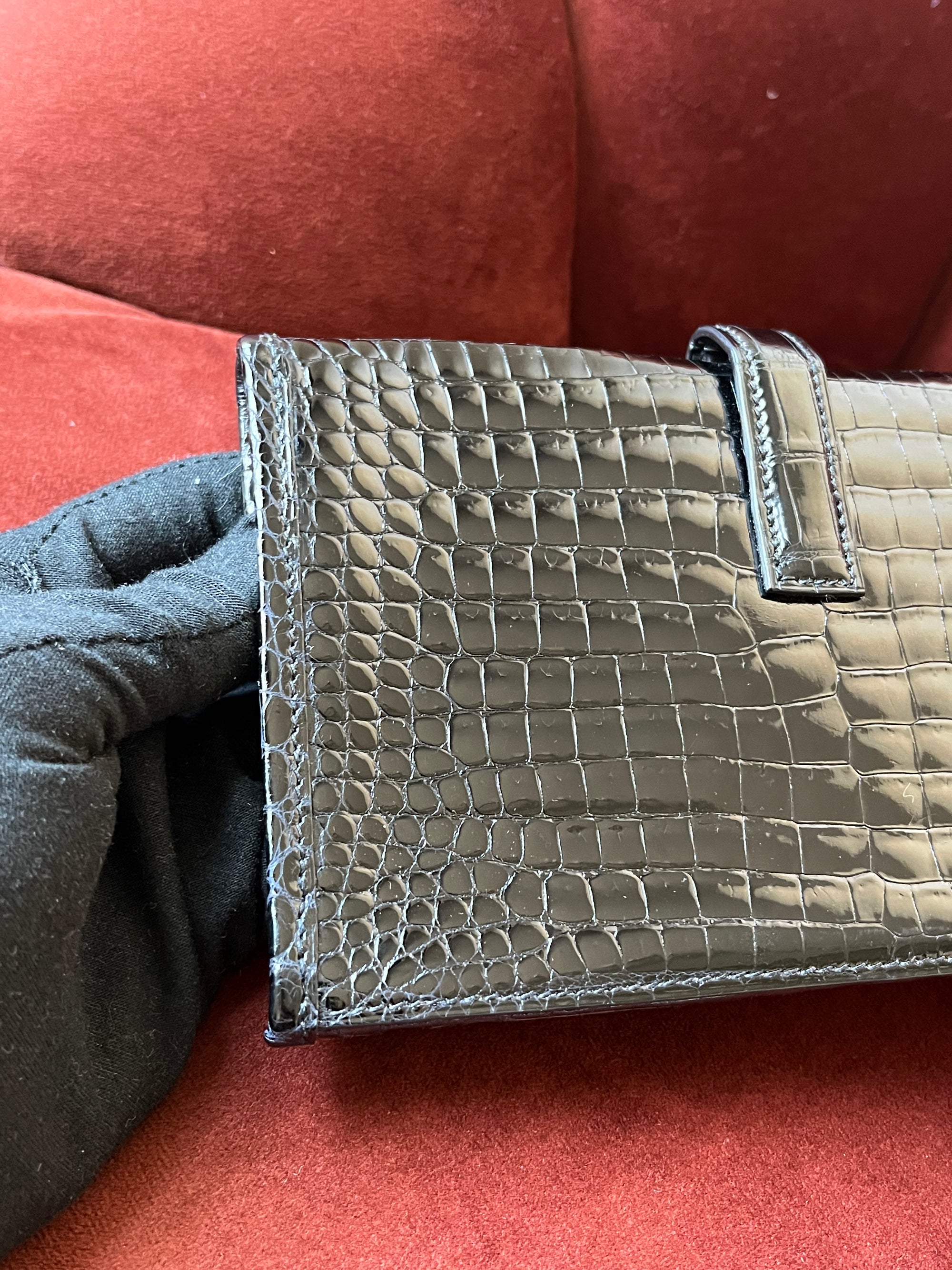Hermès Mini Jige In Black Porosus Crocodile (2004)
