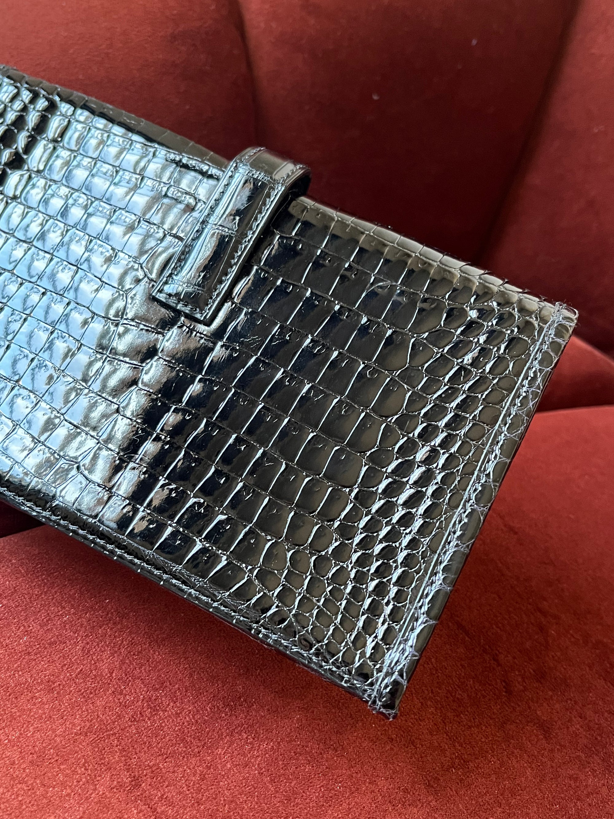 Hermès Mini Jige In Black Porosus Crocodile (2004)