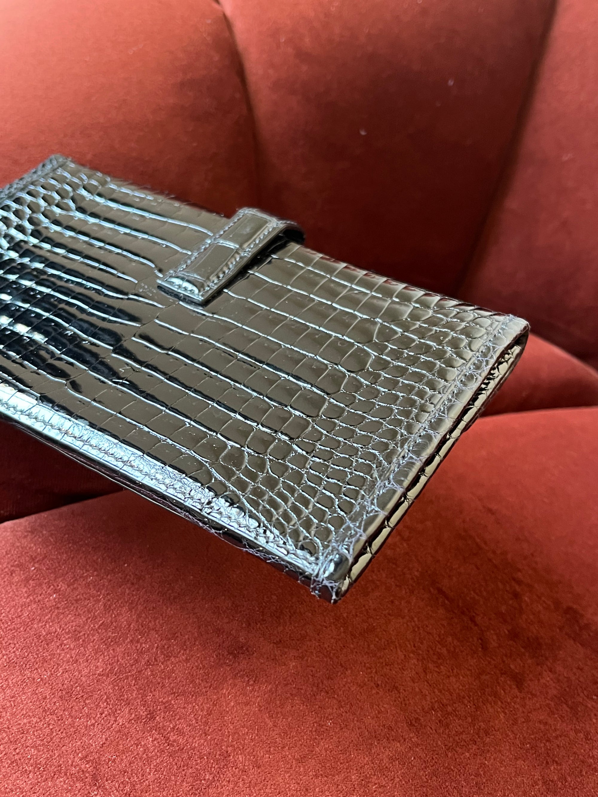 Hermès Mini Jige In Black Porosus Crocodile (2004)