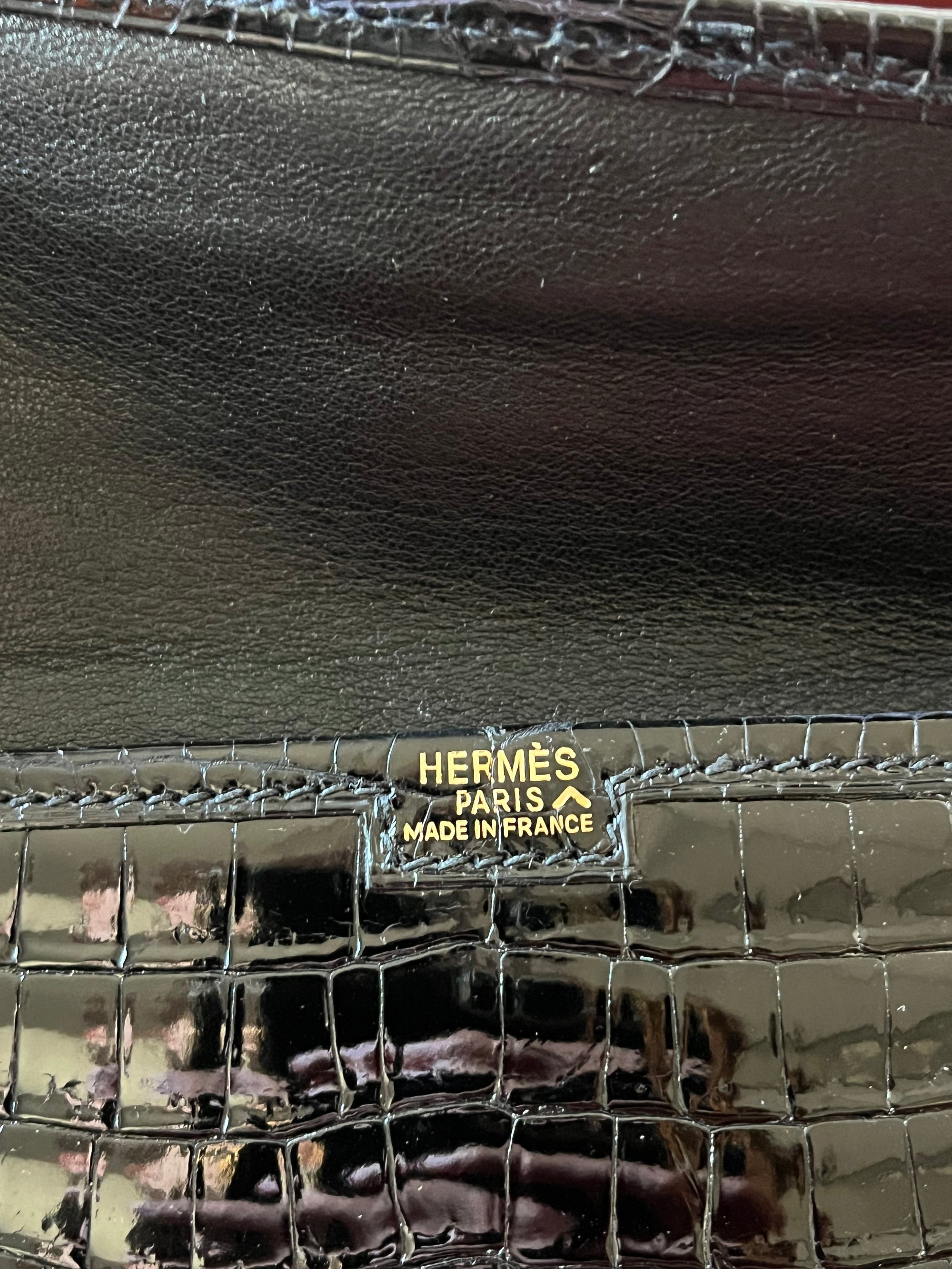 Hermès Mini Jige In Black Porosus Crocodile (2004)