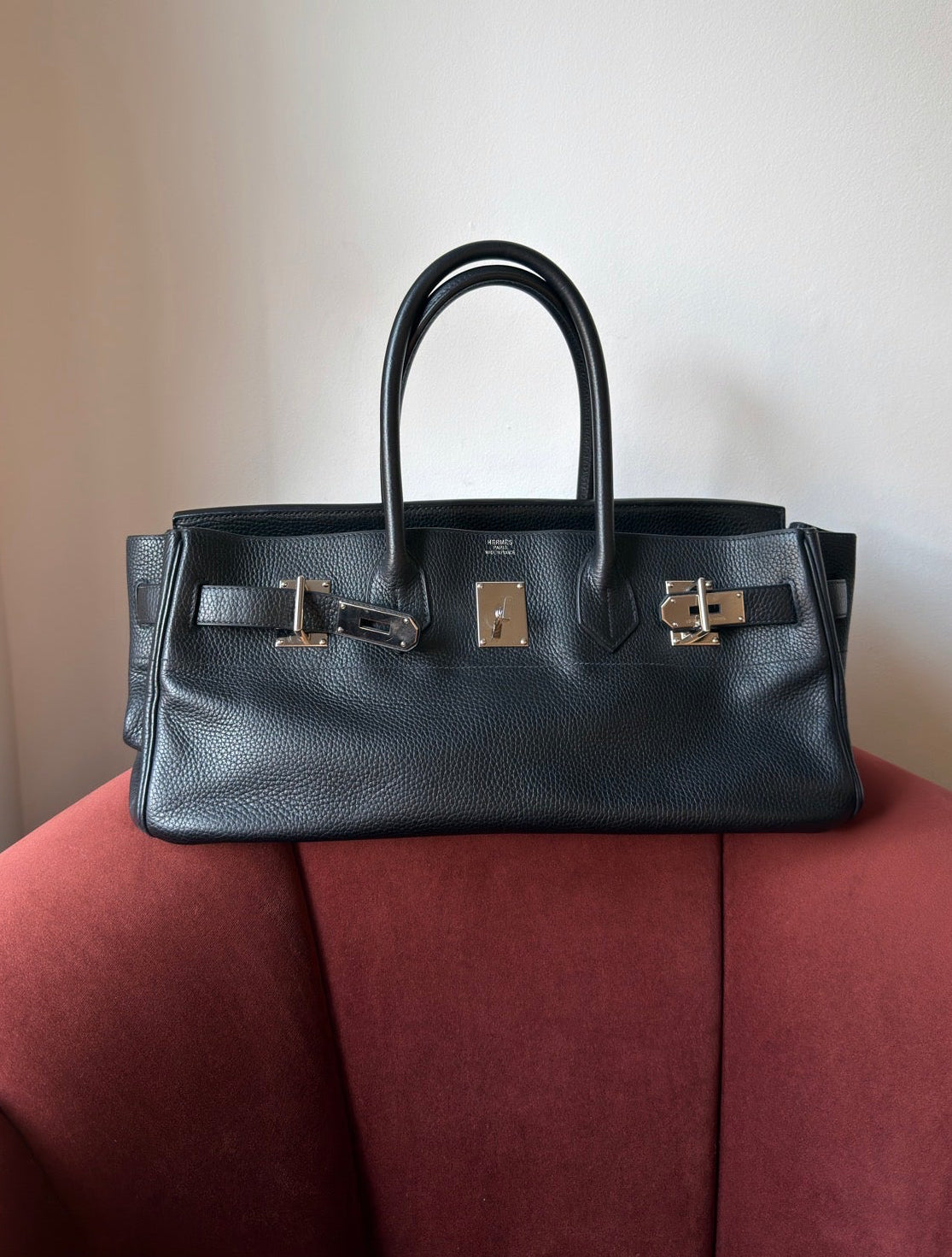 Hermès JPG HAC Shoulder Birkin 42 In Black Clemence (2005)