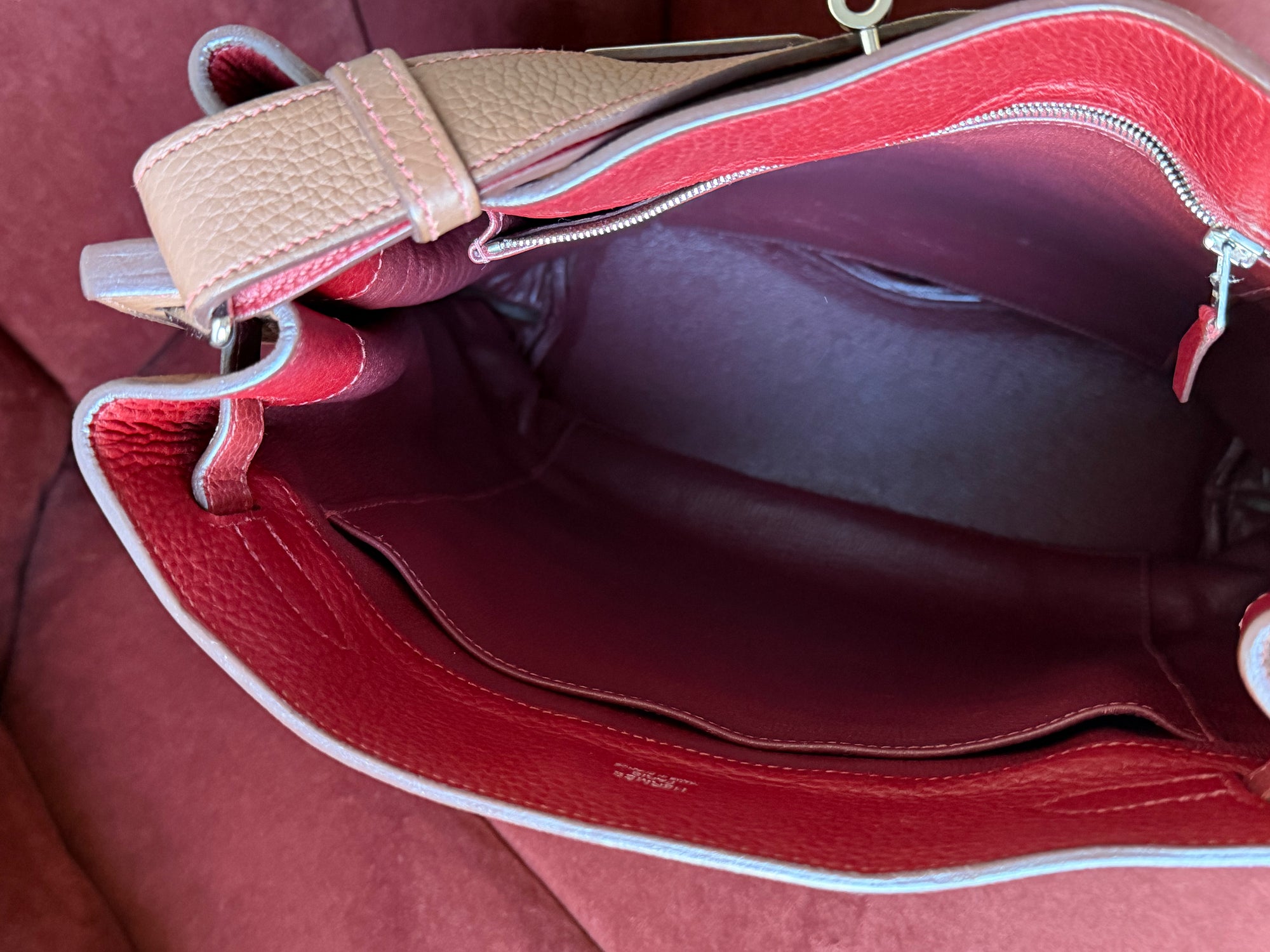 Hermès So Kelly 26 Verso In Alezan / Rouge H Togo (2011)