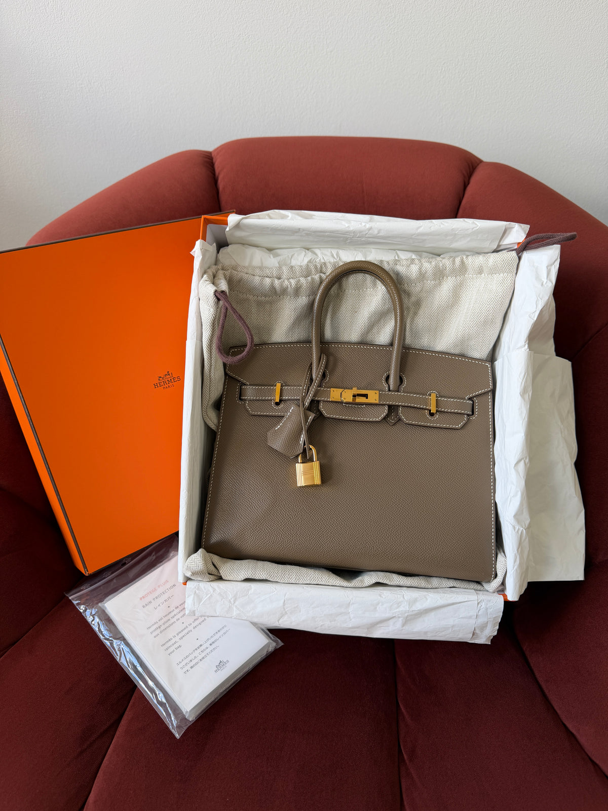 Hermès Birkin 25 Sellier In Etoupe Epsom (2020)