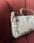Fendi Vintage Embroidered Floral Sequin Zucca Baguette