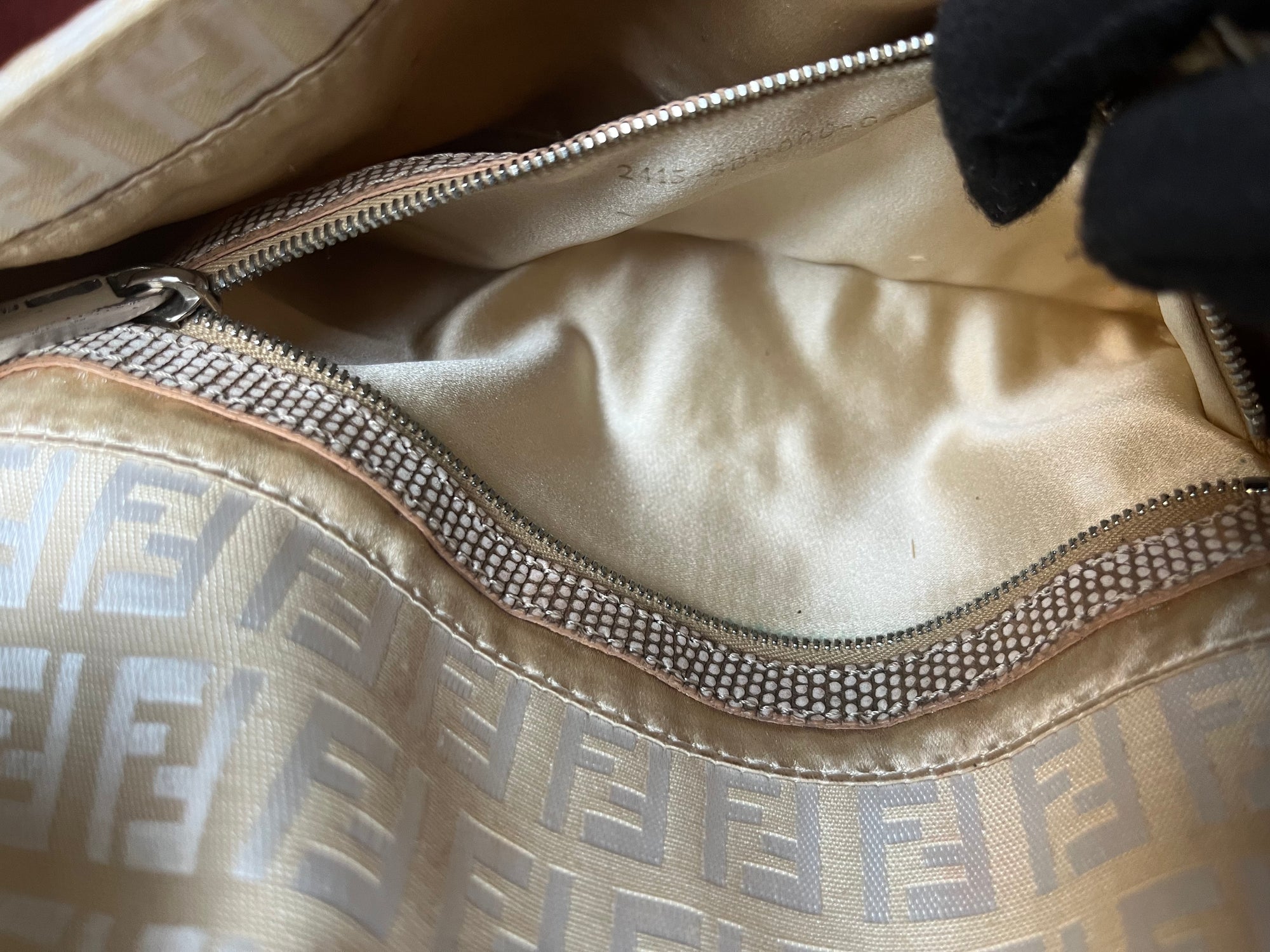 Fendi Vintage Embroidered Floral Sequin Zucca Baguette