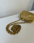Chanel Vintage CC Metallic Gold Kiss Lock With Bijoux Chain (1989-1991)