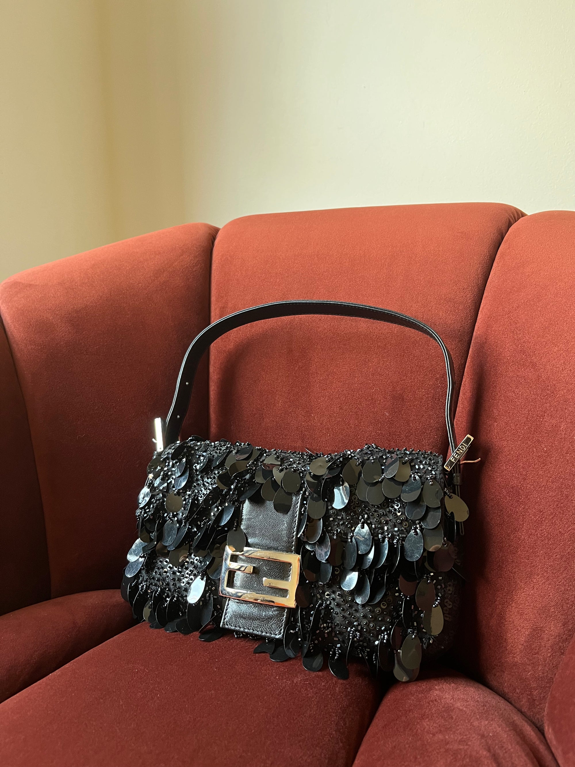 Fendi Vintage Beaded Paillette Baguette