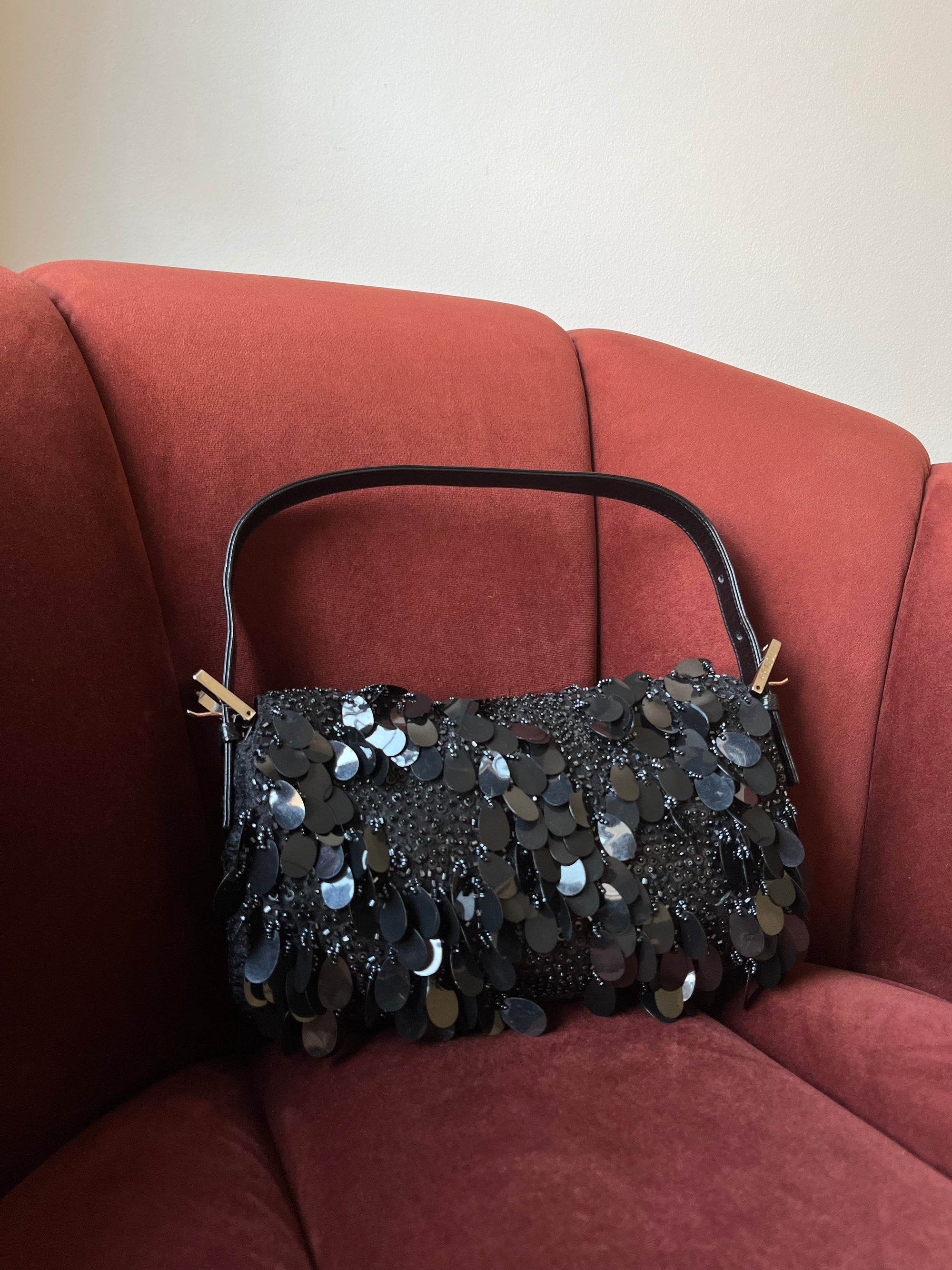 Fendi Vintage Beaded Paillette Baguette