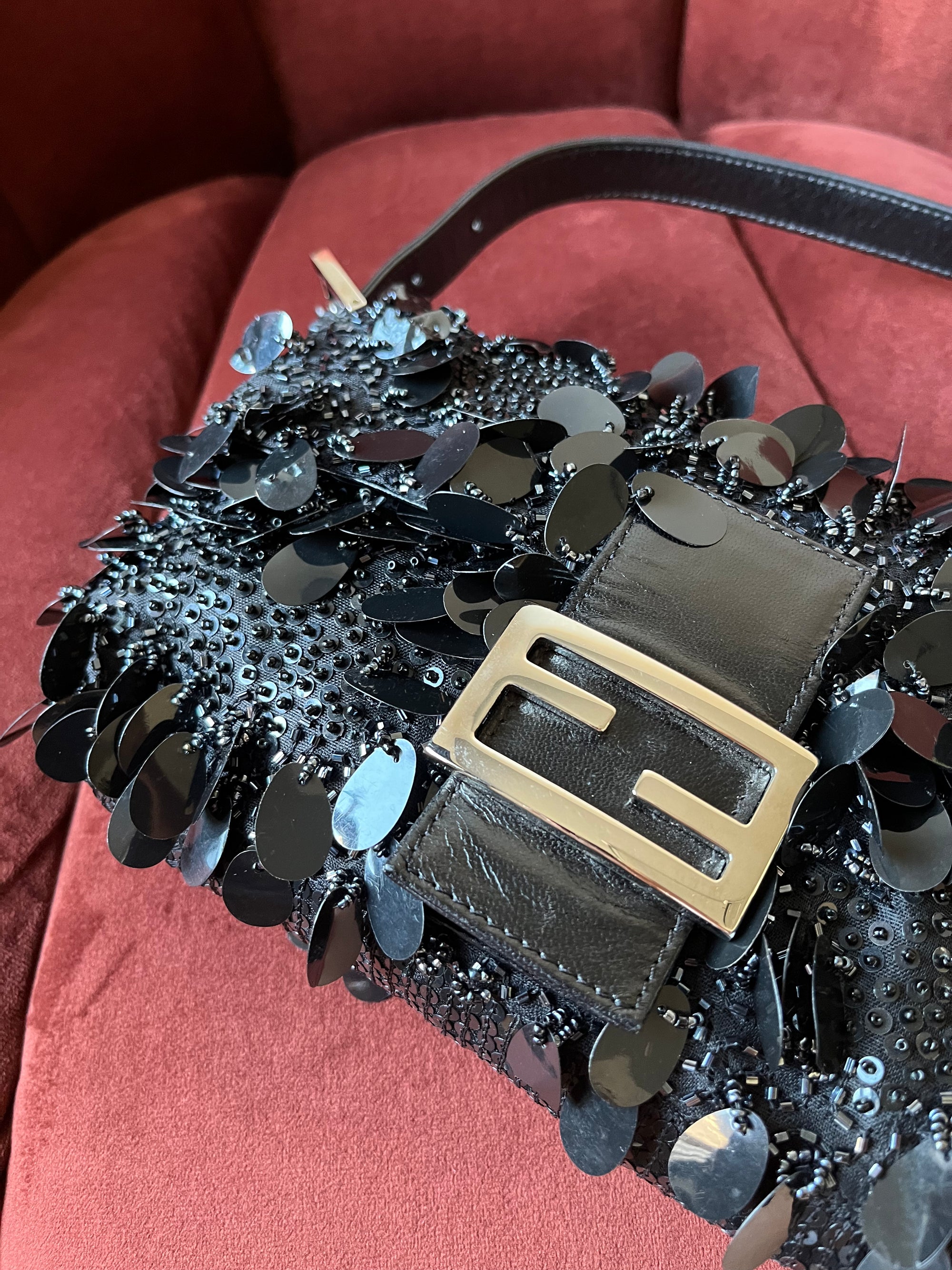 Fendi Vintage Beaded Paillette Baguette