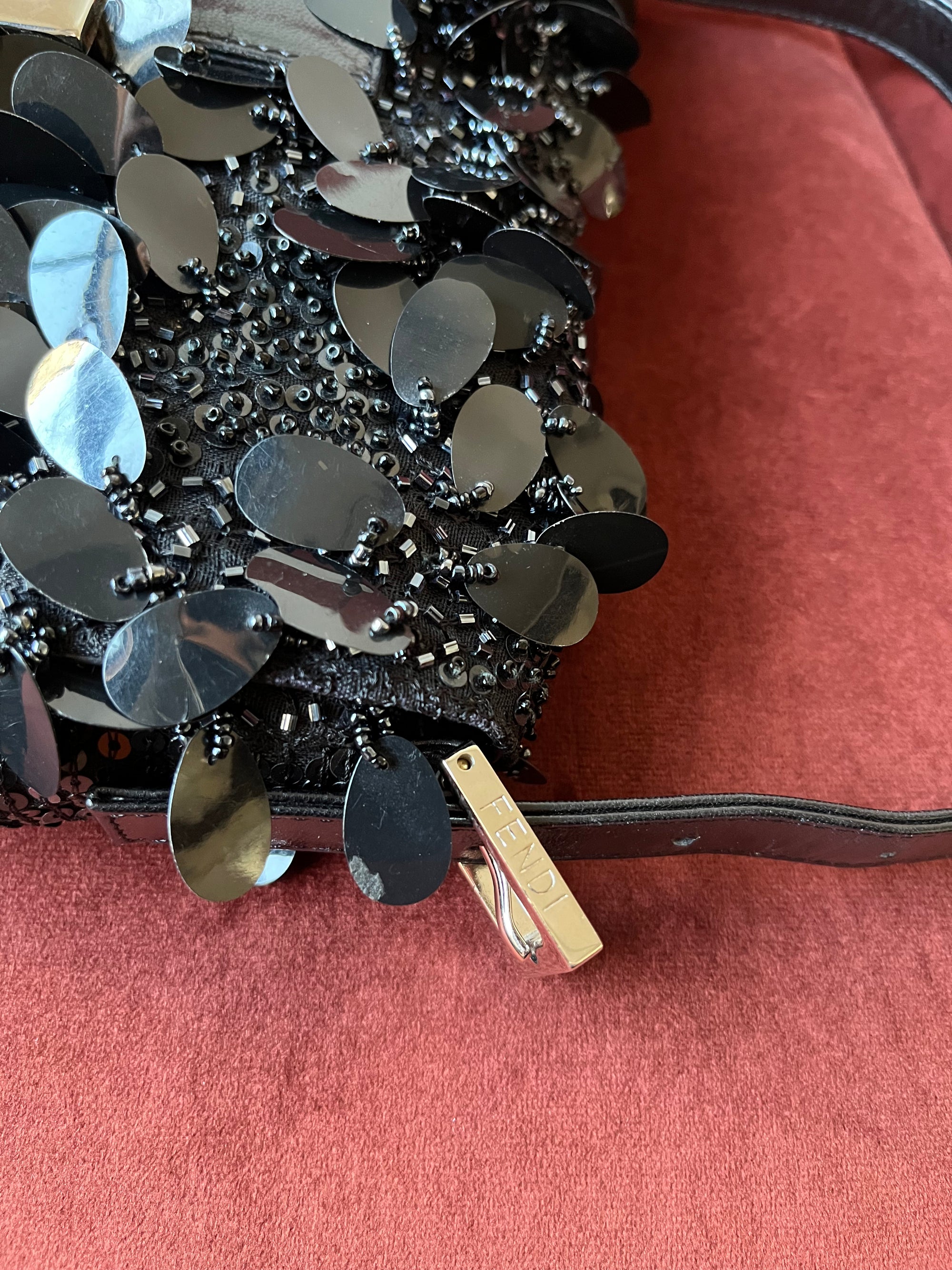 Fendi Vintage Beaded Paillette Baguette