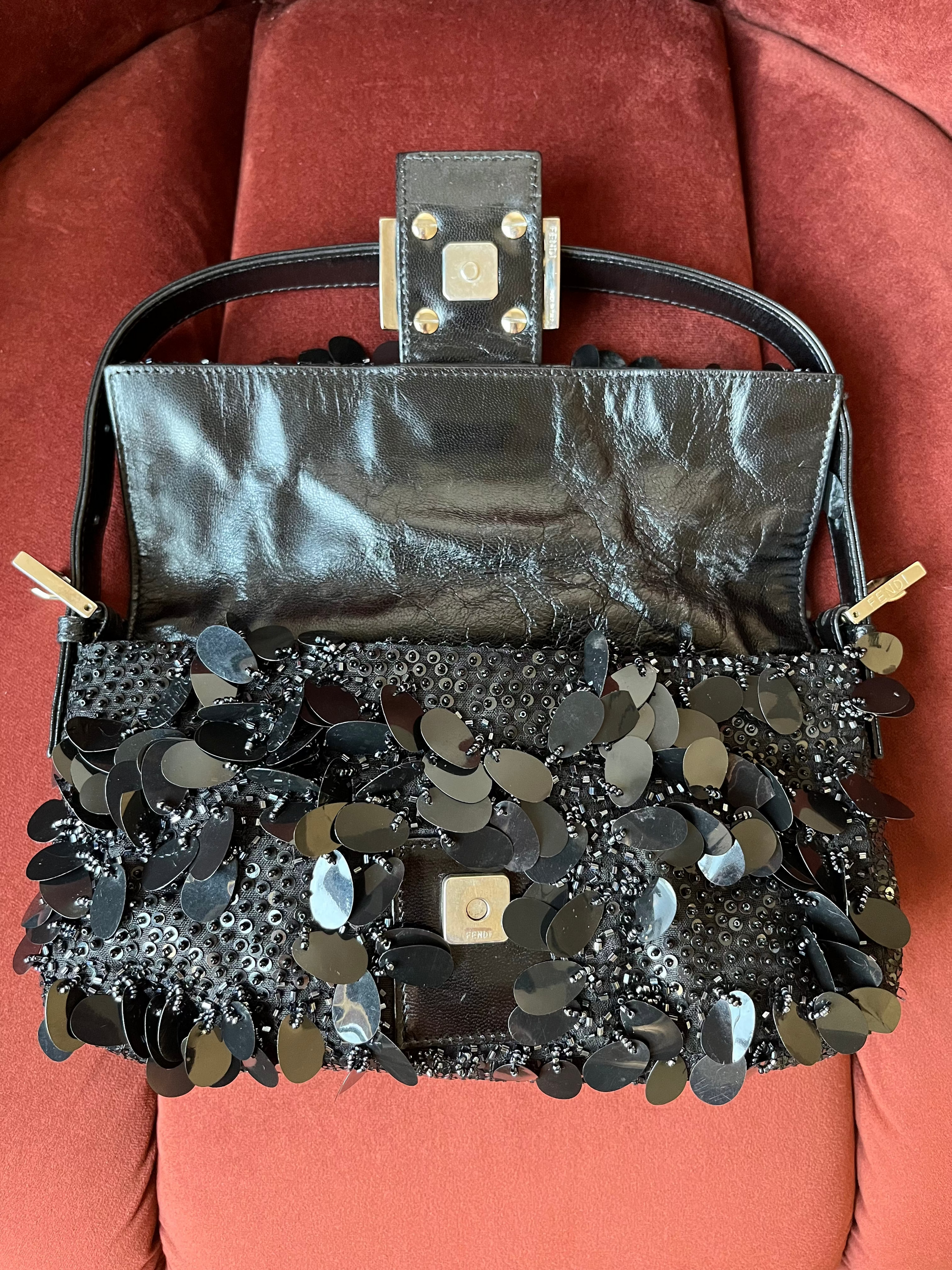 Fendi Vintage Beaded Paillette Baguette