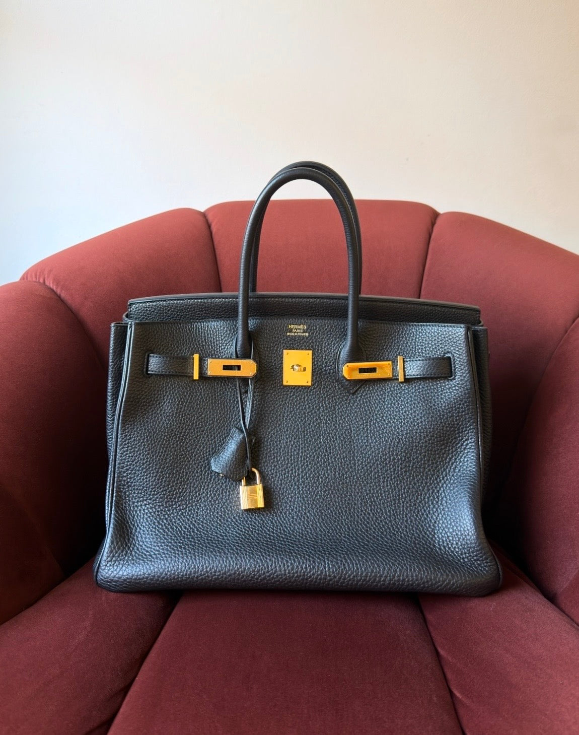Hermès Birkin 35 In Black Togo (2012)