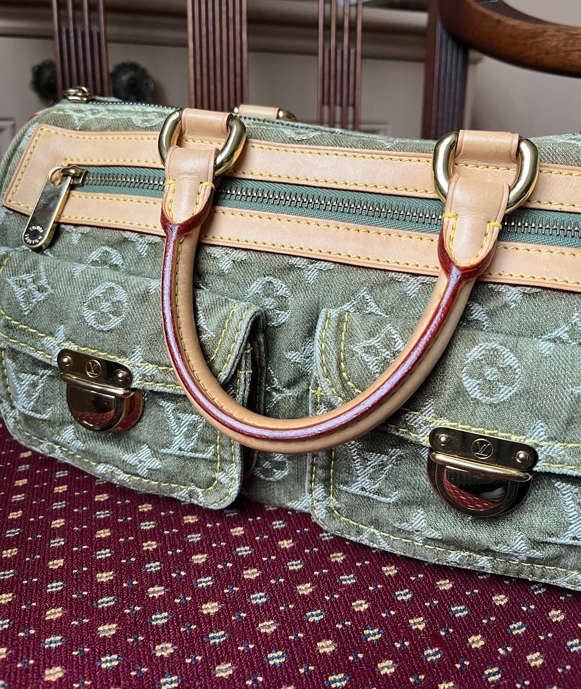 Louis Vuitton Vintage Green Denim Neo Speedy (2006)