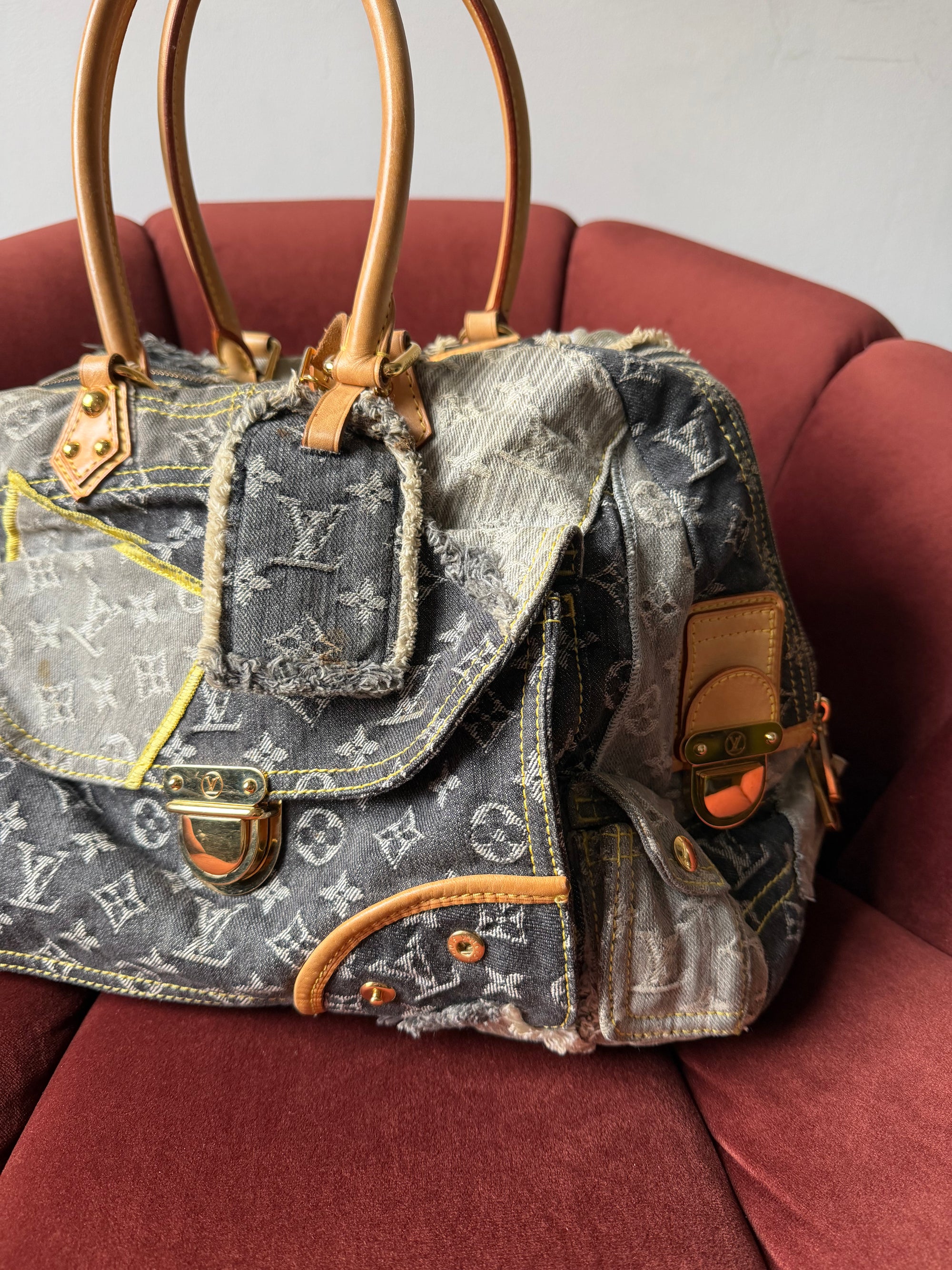Louis Vuitton Monogram Denim Patchwork Bowly (2007)