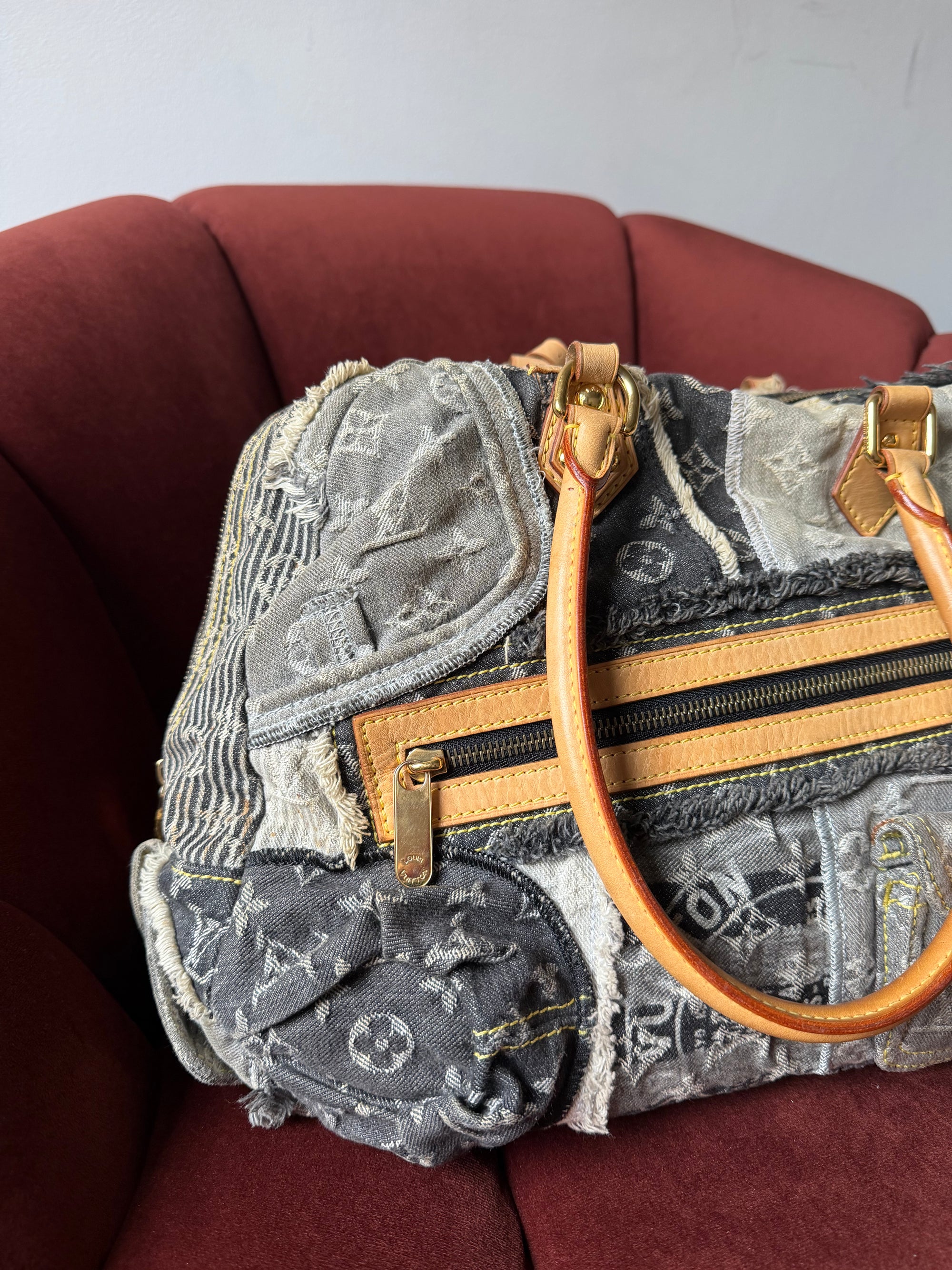 Louis Vuitton Monogram Denim Patchwork Bowly (2007)