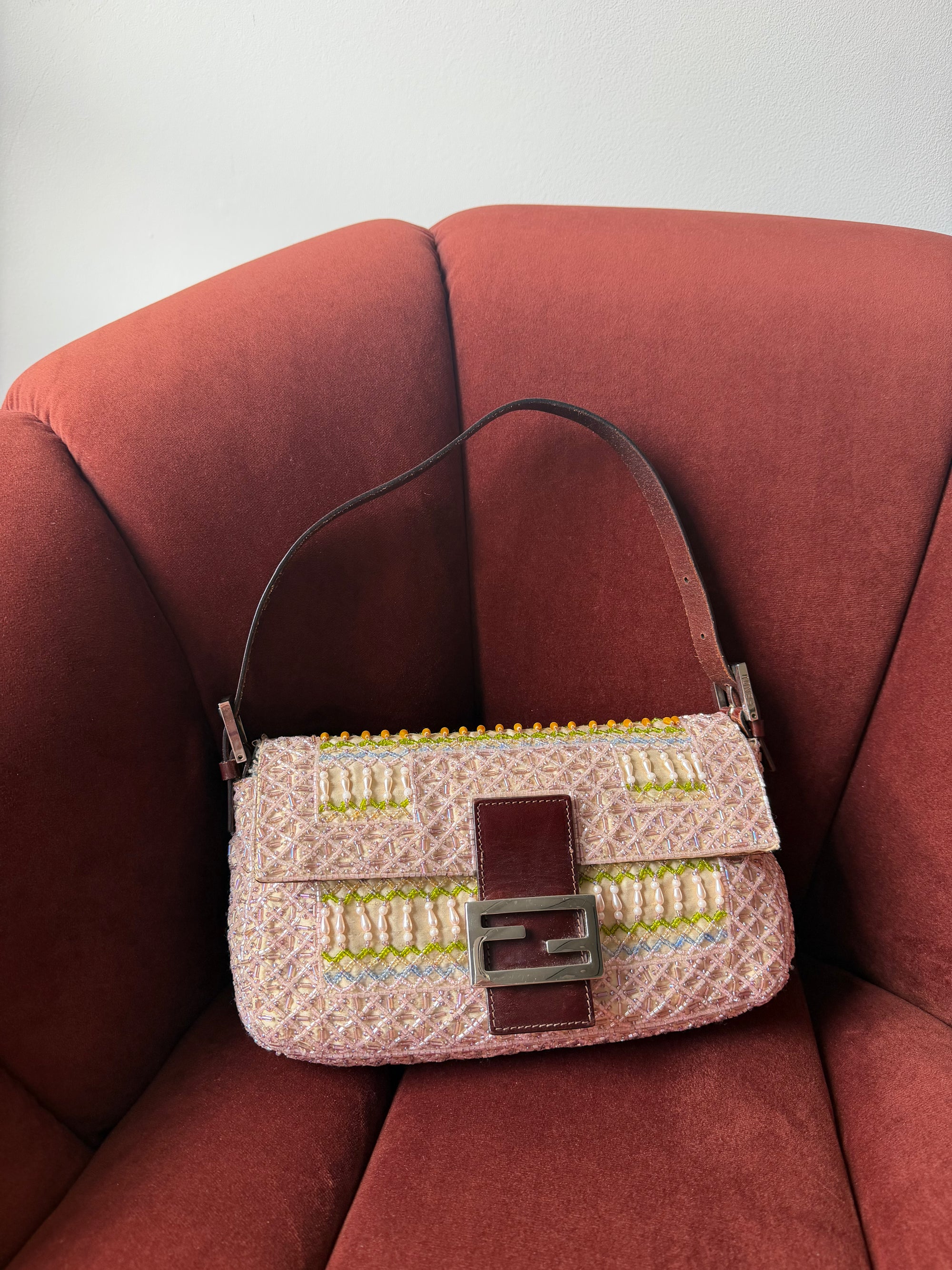 Fendi Vintage Beaded Baguette