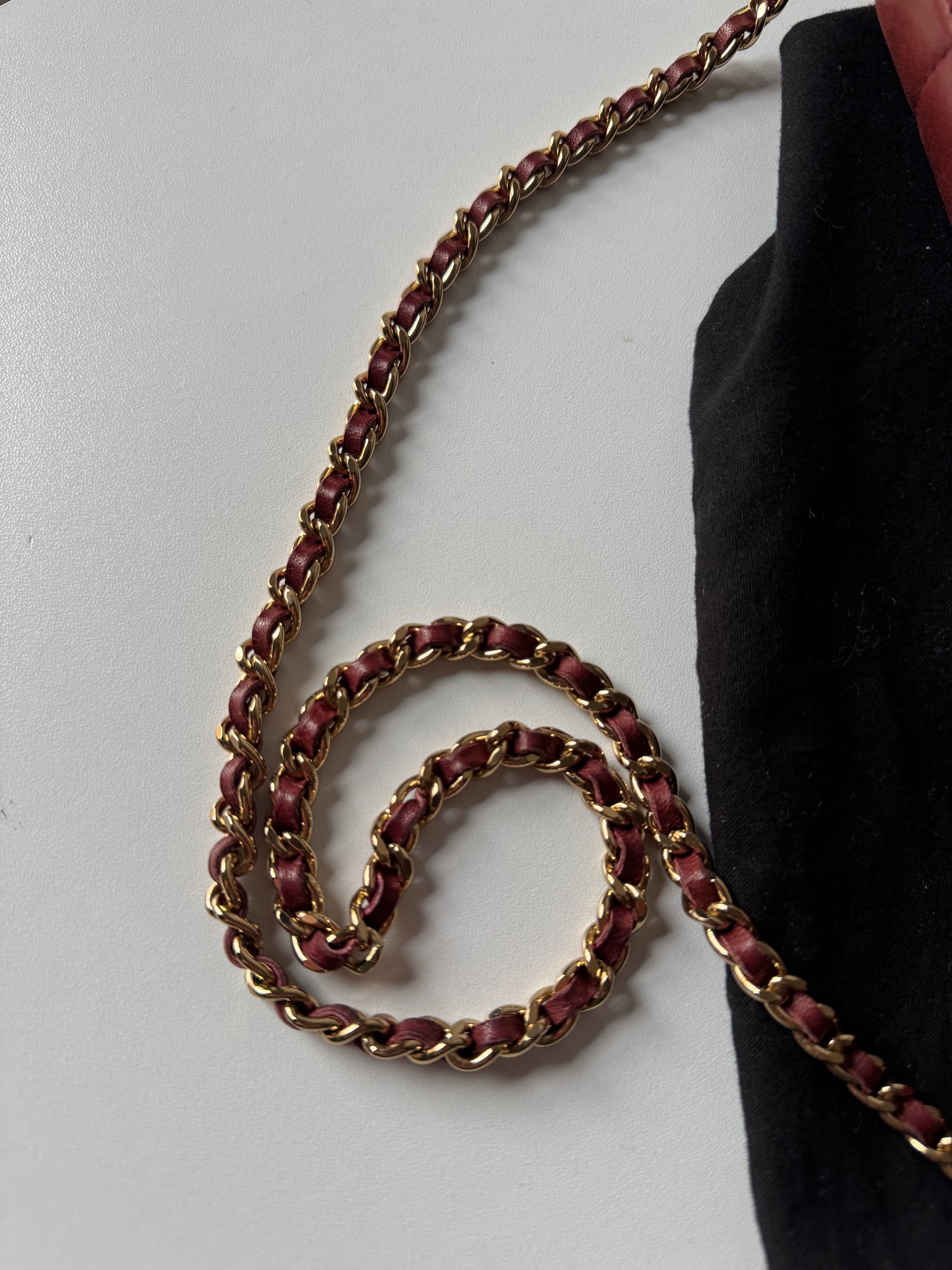 Chanel Burgundy East West Chocolate Bar Flap (2002-2003)