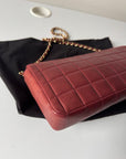 Chanel Burgundy East West Chocolate Bar Flap (2002-2003)