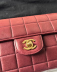 Chanel Burgundy East West Chocolate Bar Flap (2002-2003)