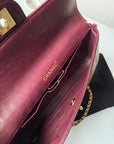 Chanel Burgundy East West Chocolate Bar Flap (2002-2003)