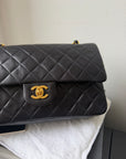 Chanel Vintage Medium Classic Double Flap In Navy Lambskin (1994-1996)