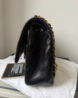 Chanel Vintage Medium Classic Double Flap In Navy Lambskin (1994-1996)
