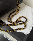 Chanel Vintage Medium Classic Double Flap In Navy Lambskin (1994-1996)