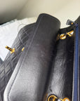 Chanel Vintage Medium Classic Double Flap In Navy Lambskin (1994-1996)