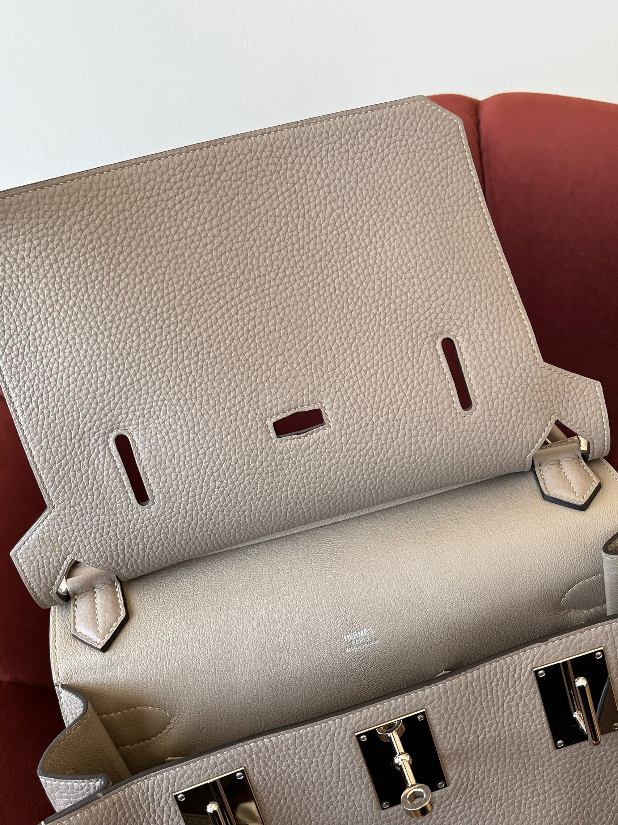 Hermès Jypsiere 28 In Gris Tourterelle Clemence (2015)